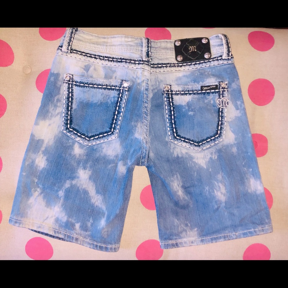Miss Me Womens Sz 27 Boyfriend Bermuda Thick Stitch Stretch Distressed EUC